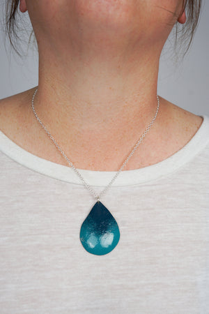 Chroma Pendant in Pale Green and Bold Teal