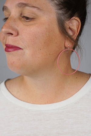 Large Evident Earrings in Light Raspberry