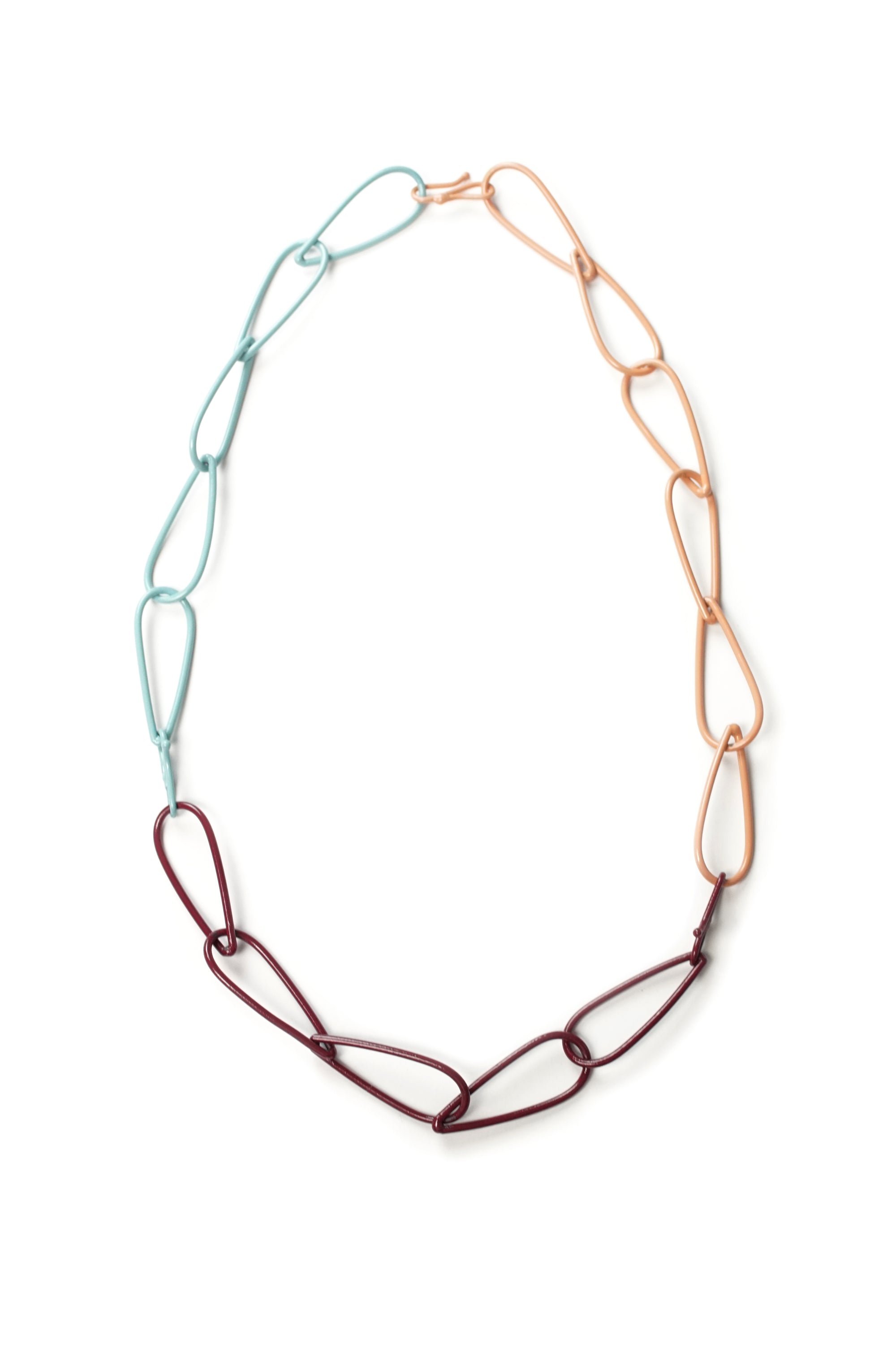Modular Necklace in Lush Burgundy, Faded Teal, and Dusty Rose