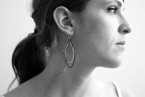 Rachel earrings in Midnight Grey and Lush Burgundy