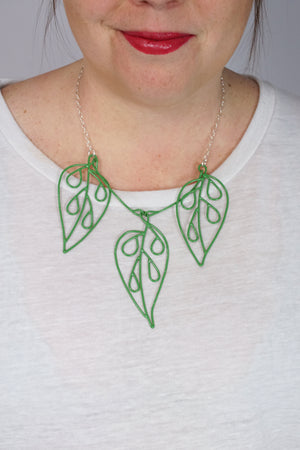 Triple Ada Drop Necklace in Fresh Green