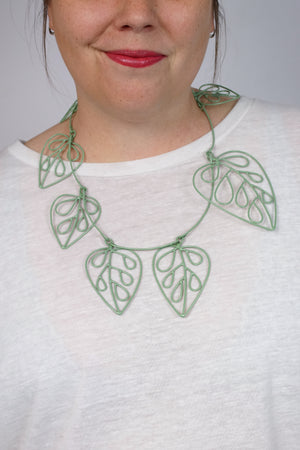 Ada Wrap Necklace / Wall Hanging in Pale Green