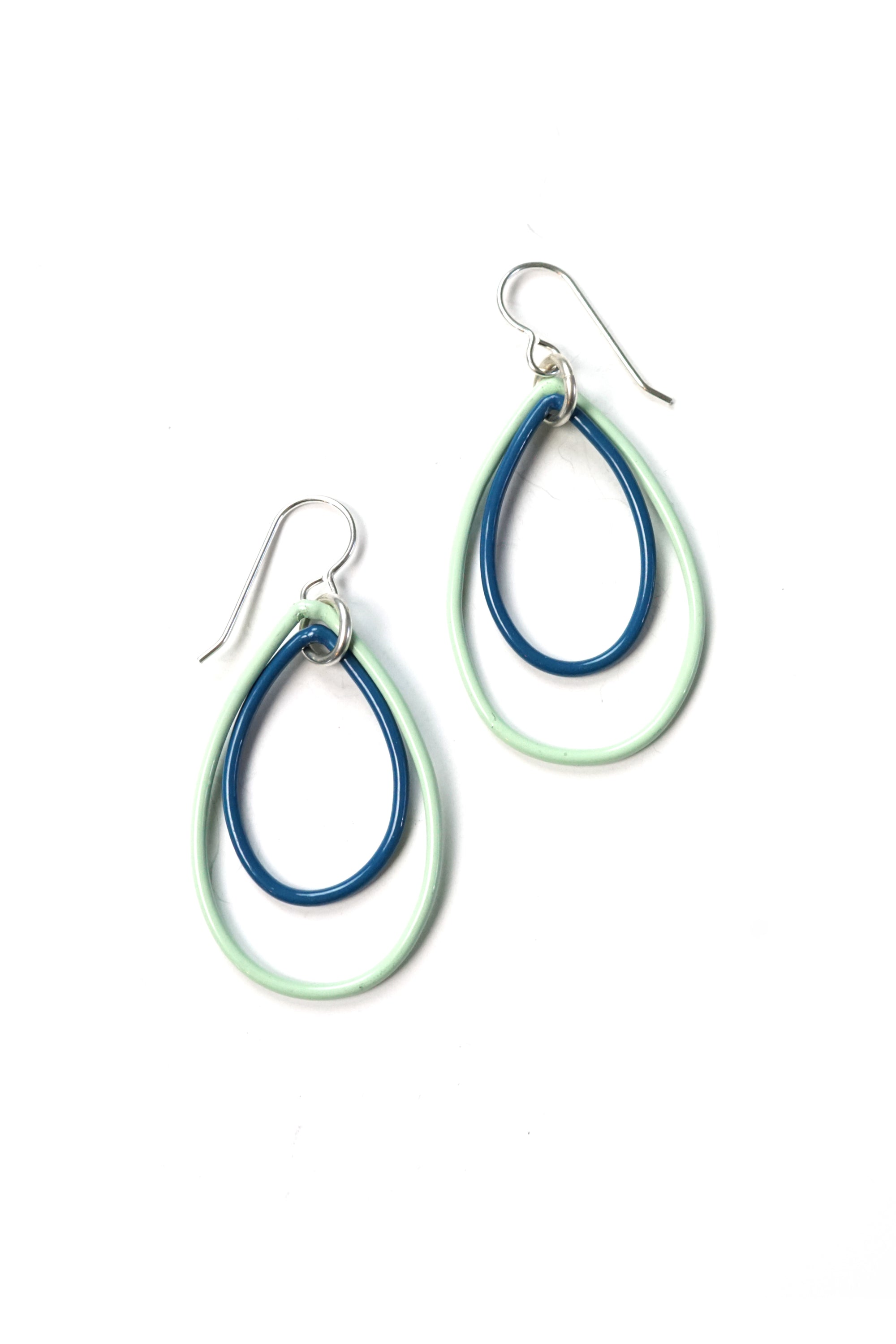 Ella earrings in Soft Mint and Azure Blue