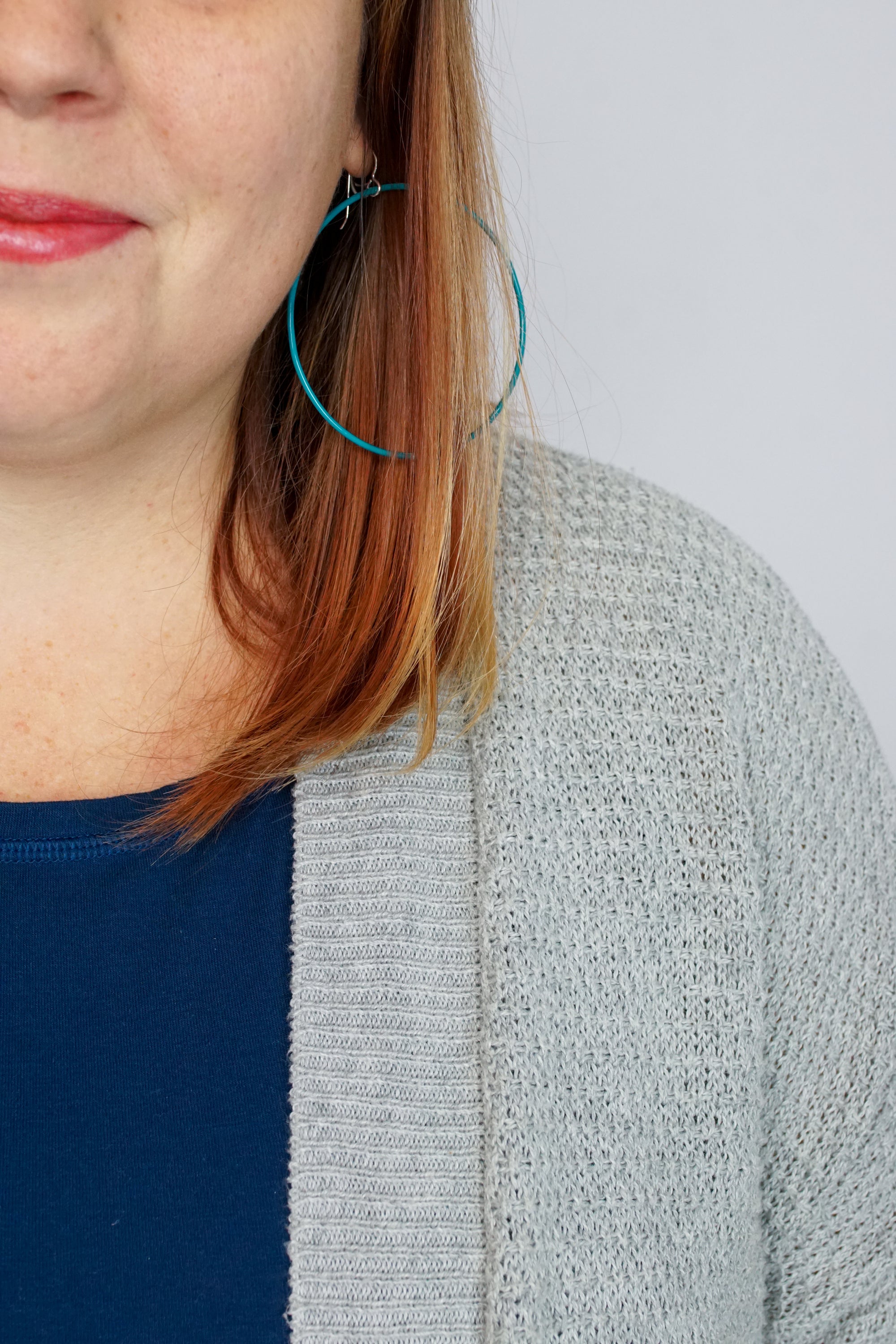 Extra Large Evident Earrings in Bold Teal