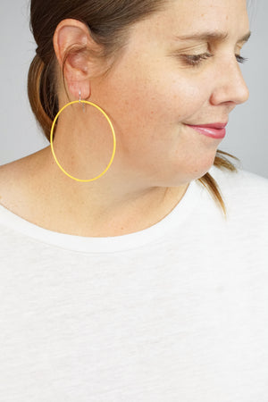 Extra Large Evident Earrings in Saffron Yellow