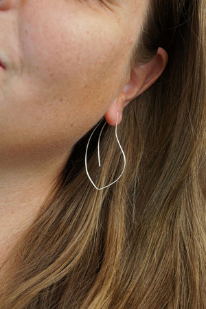 Flourish Threader Hoop Earrings in silver or gold-filled