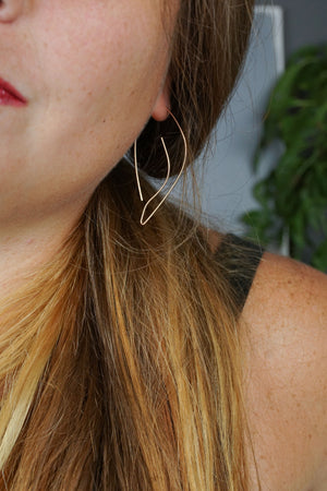 Galbe Threader Hoop Earrings in silver or gold-filled
