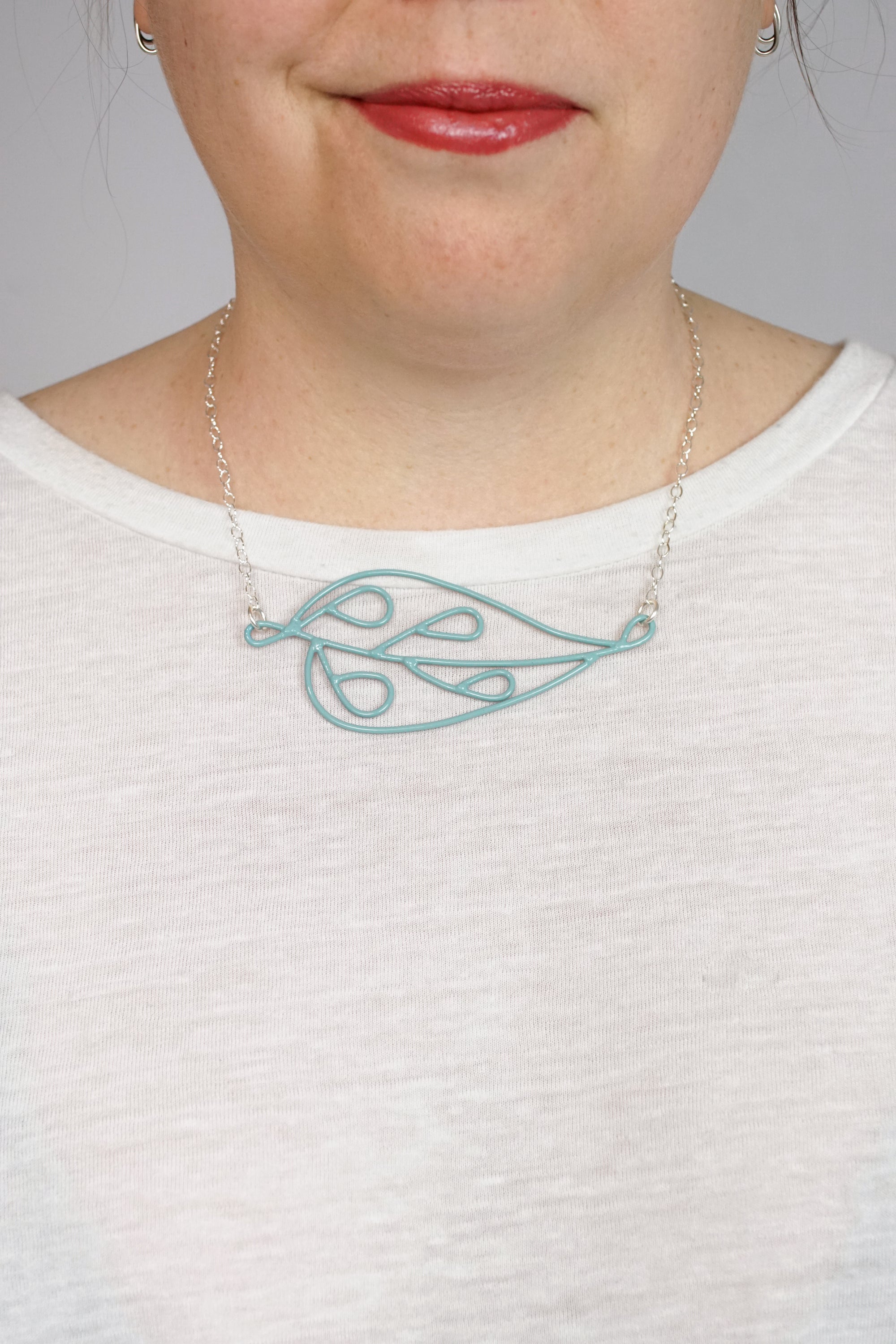 Horizontal Ada Necklace in Faded Teal