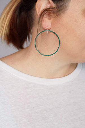 Large Evident Earrings in Emerald Green