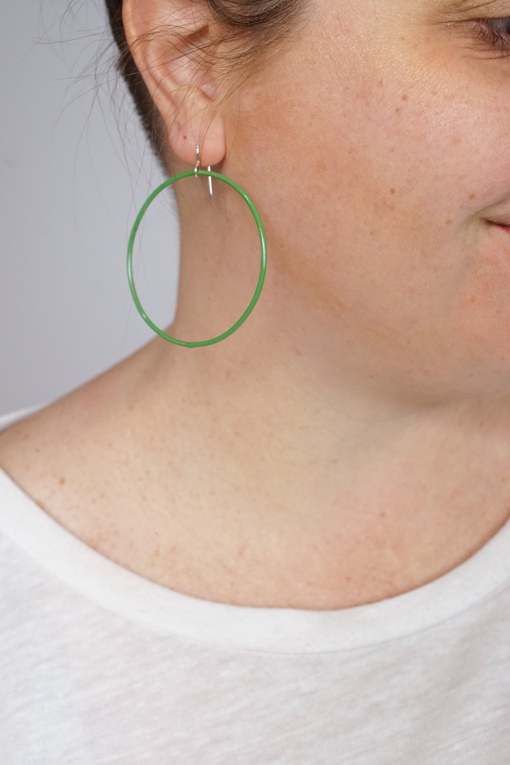 Large Evident Earrings in Fresh Green