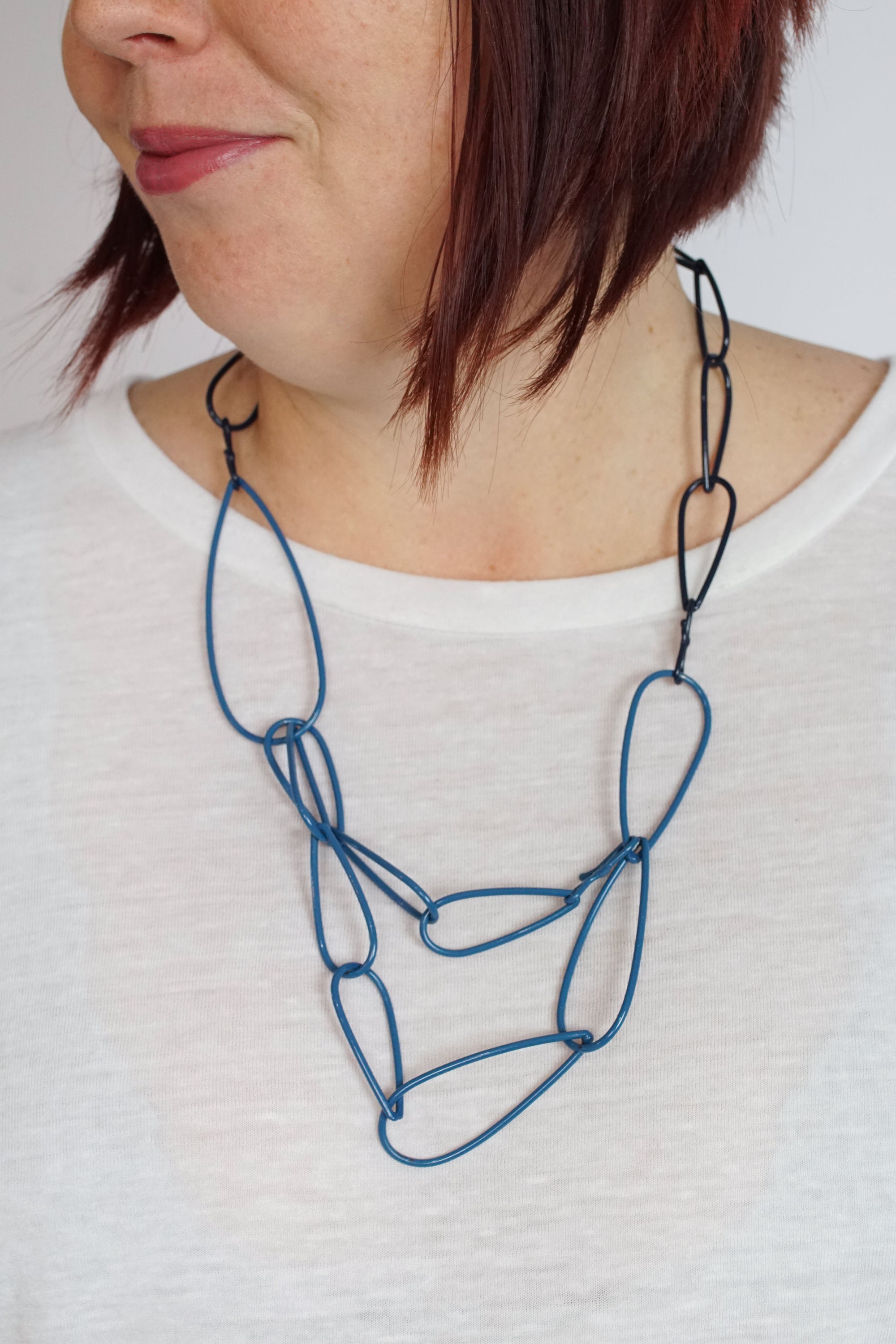 Modular Necklace in Azure Blue and Dark Navy