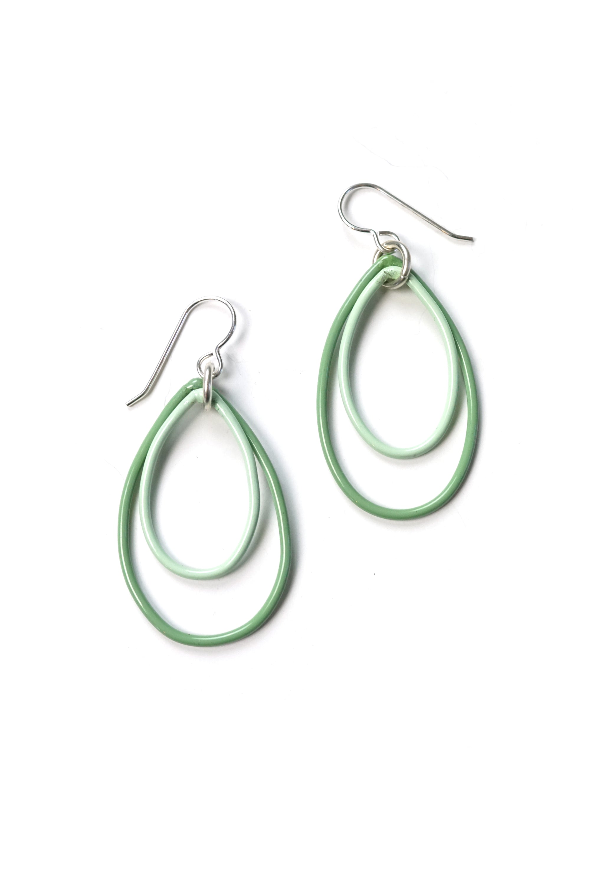Nellie earrings in Pale Green and Soft Mint
