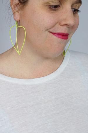 Pothos Earrings in Neon Chartreuse