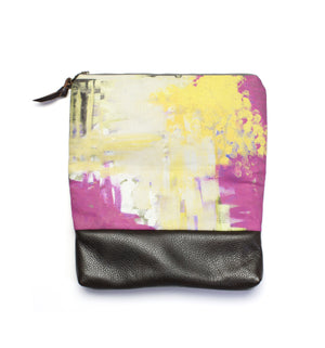 Remnant foldover clutch in yellow