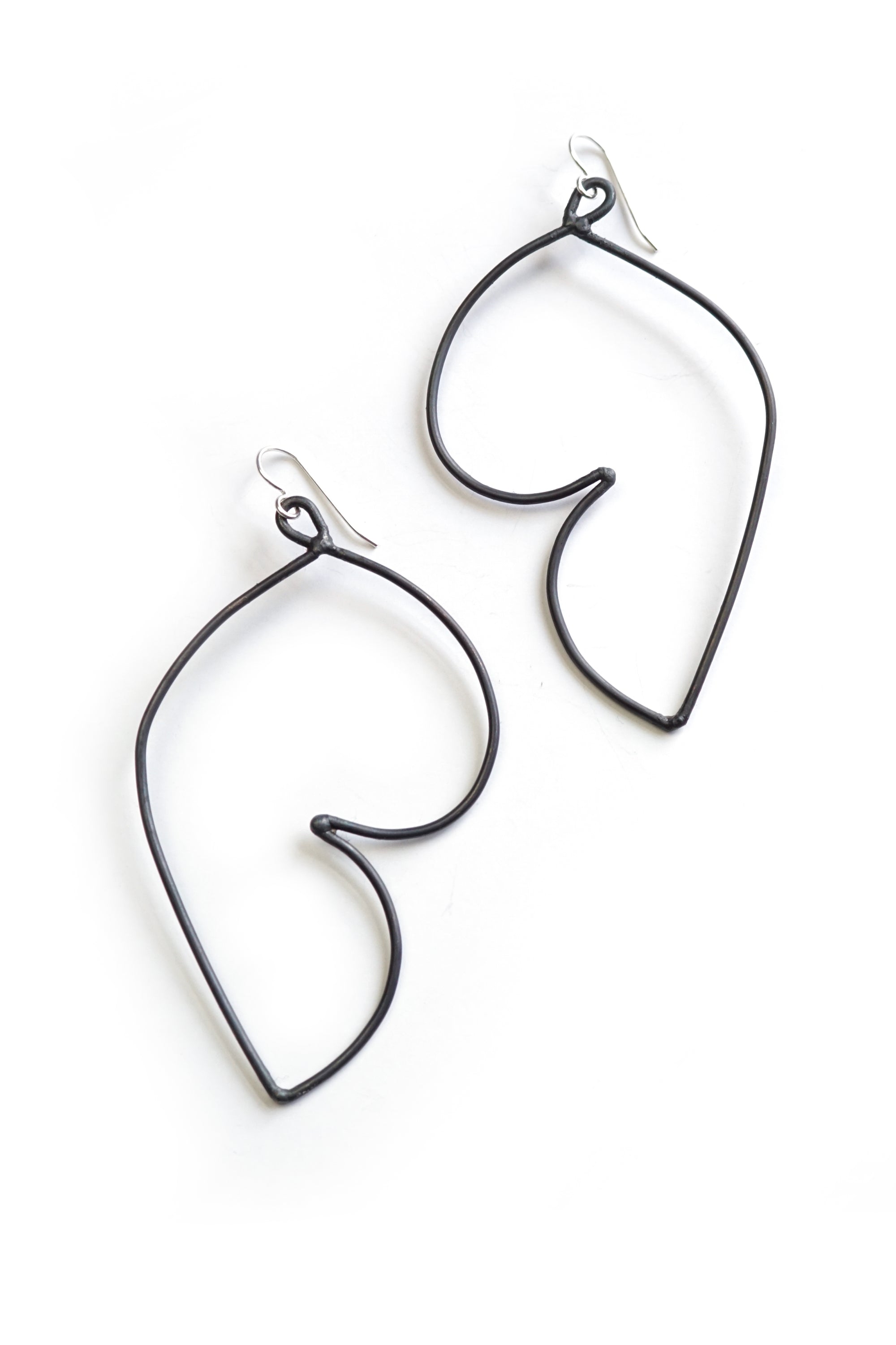 Volupte Statement Earrings in black steel, silver, or bronze