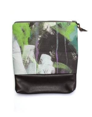 Wellspring foldover clutch in purple and green