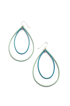 Large Eva earrings in Pale Green and Bold Teal - sample sale