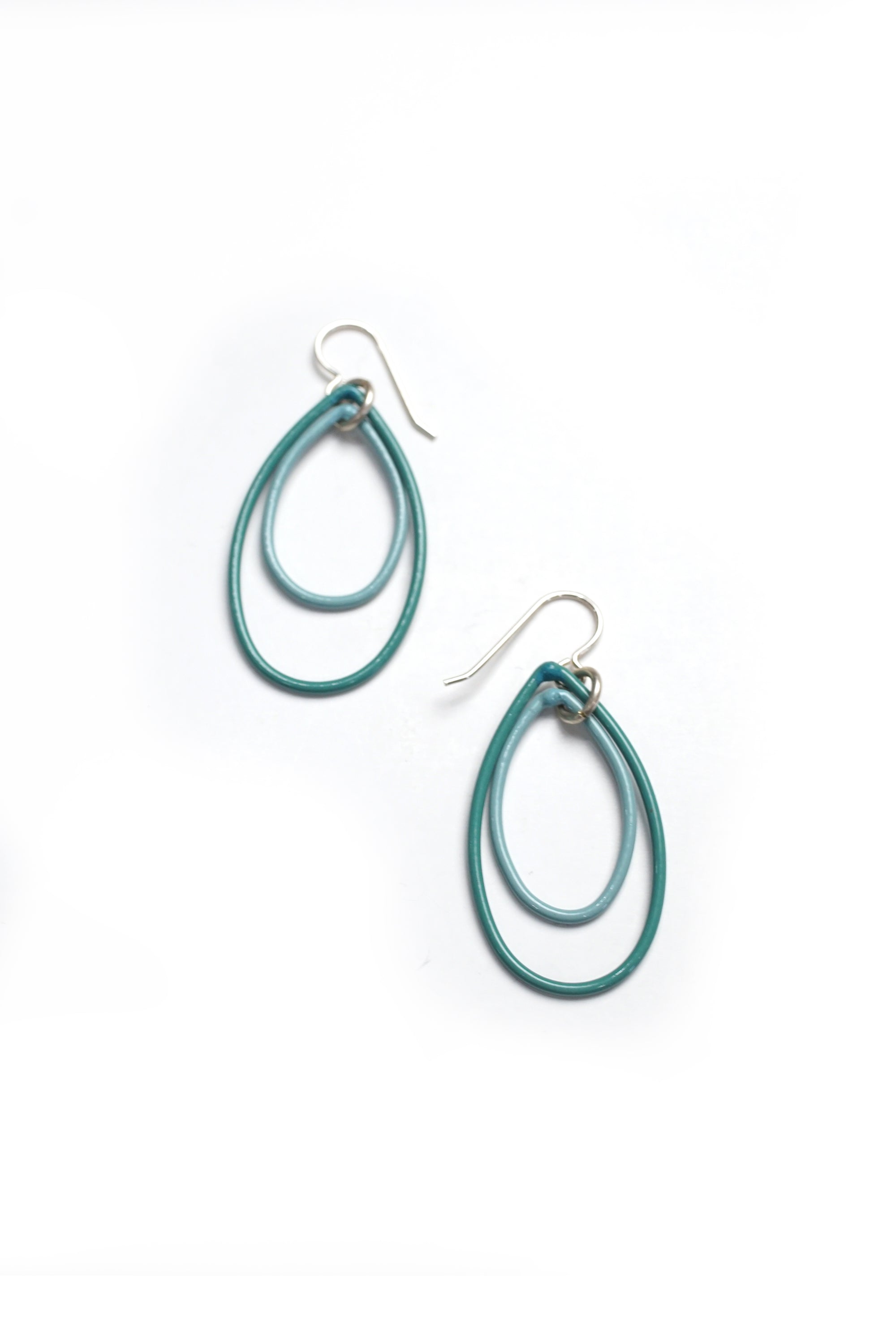 Nellie earrings in Dark Mint and Faded Teal - sample sale