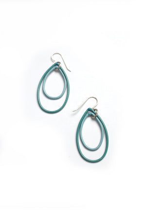 Nellie earrings in Dark Mint and Faded Teal - sample sale