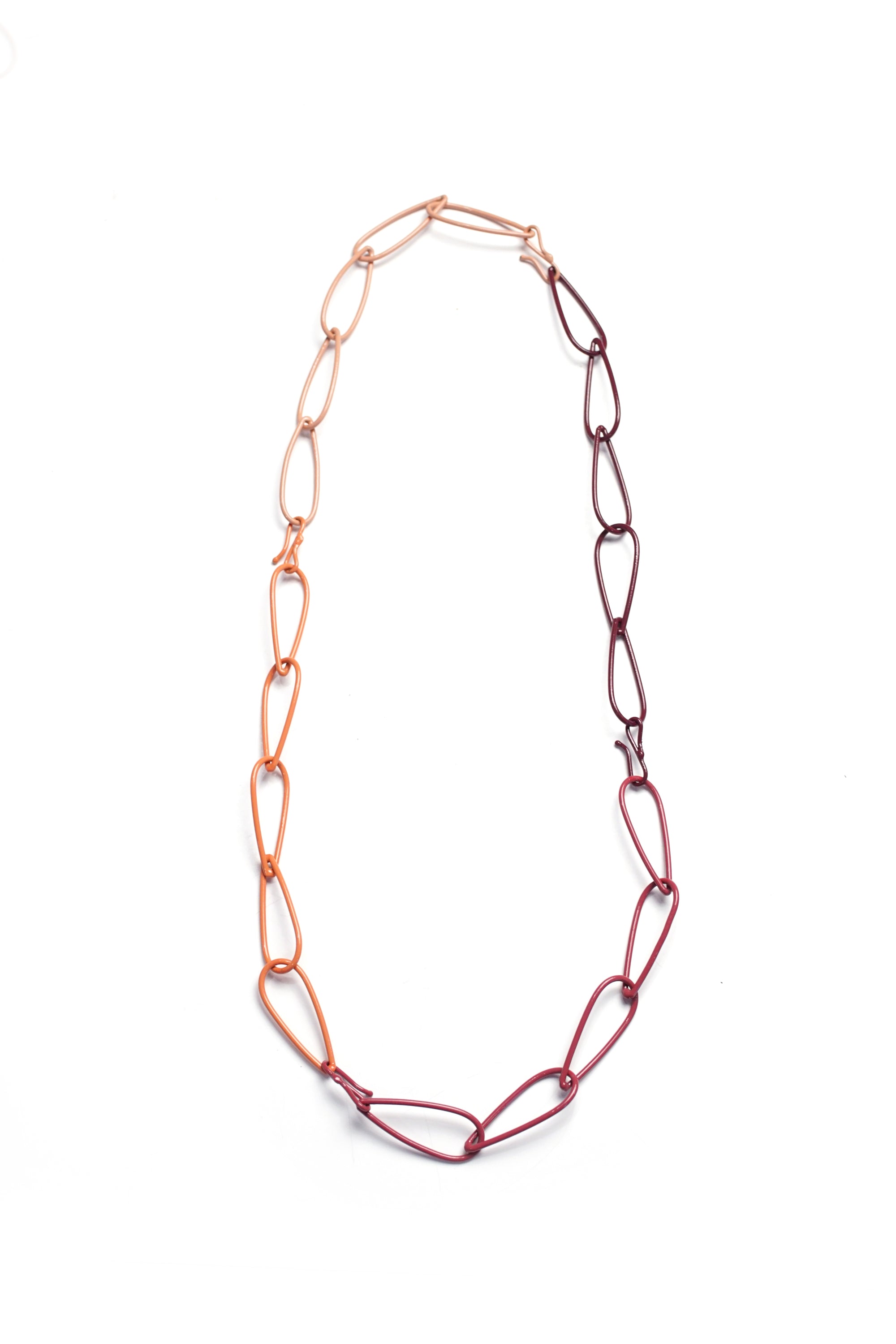 long Modular Necklace in pink and burgundy - sample sale