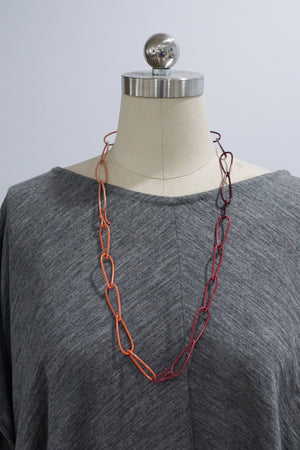 long Modular Necklace in pink and burgundy - sample sale