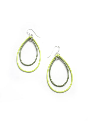 Eva earrings in Neon Chartreuse and Olive Green  - sample sale