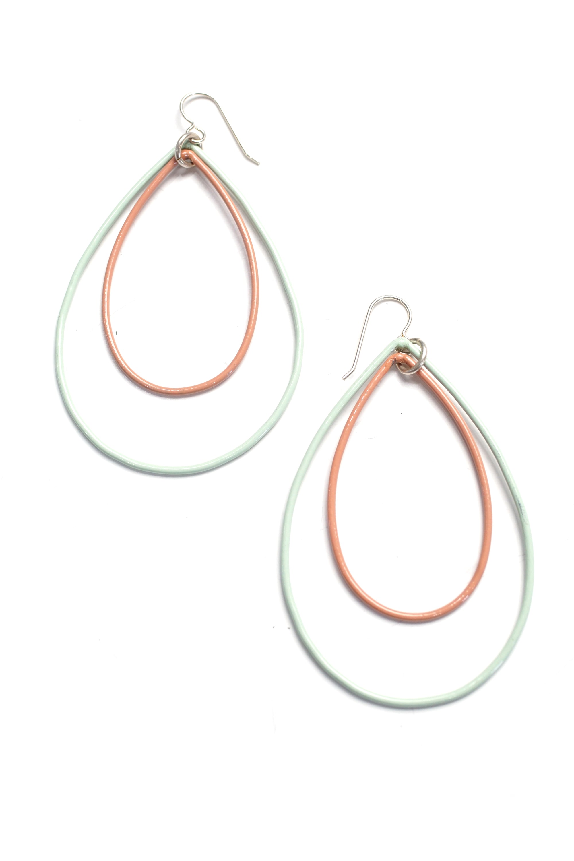 Large Eva earrings in Soft Mint and Dusty Rose - sample sale
