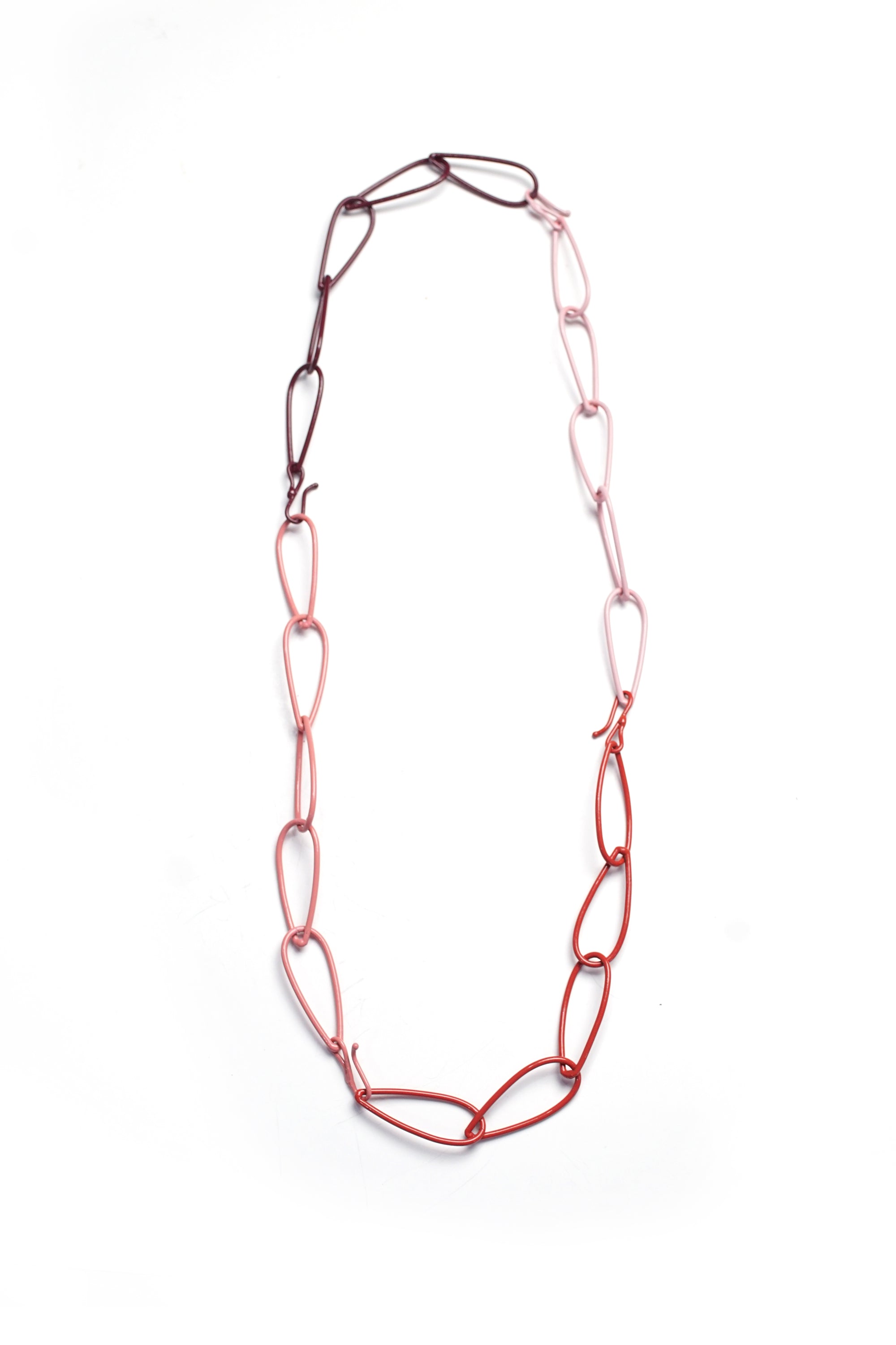 long Modular Necklace in pink and red - sample sale