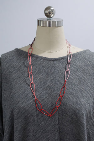 long Modular Necklace in pink and red - sample sale