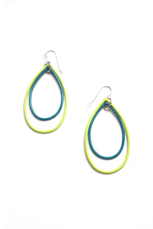 Eva earrings in Neon Chartreuse and Bold Teal  - sample sale