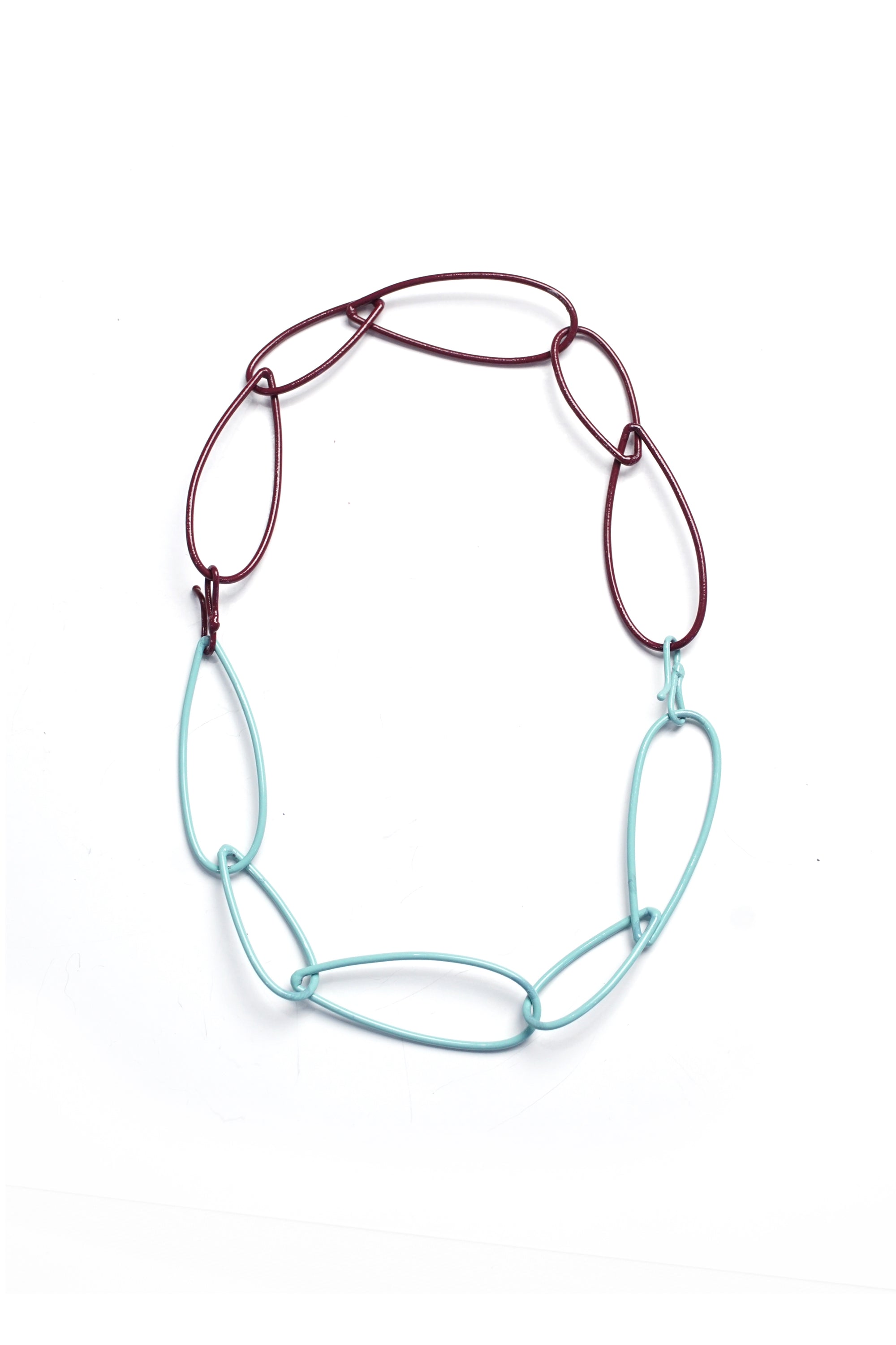 Modular Necklace in Faded Teal and Burgundy - sample sale