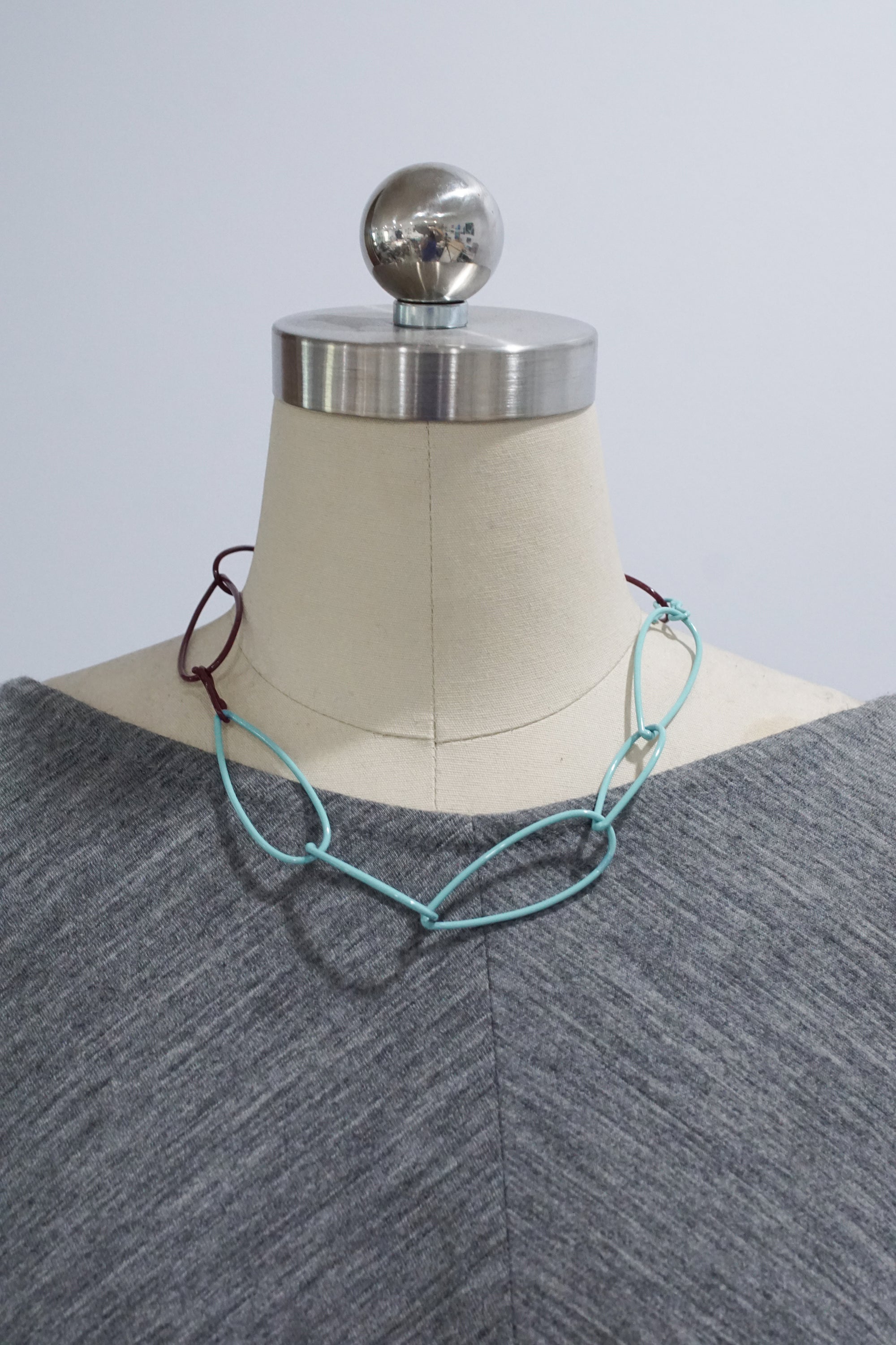 Modular Necklace in Faded Teal and Burgundy - sample sale