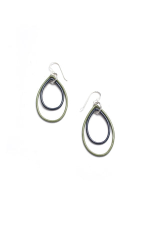 Ella earrings in Olive Green and Midnight Grey - sample sale