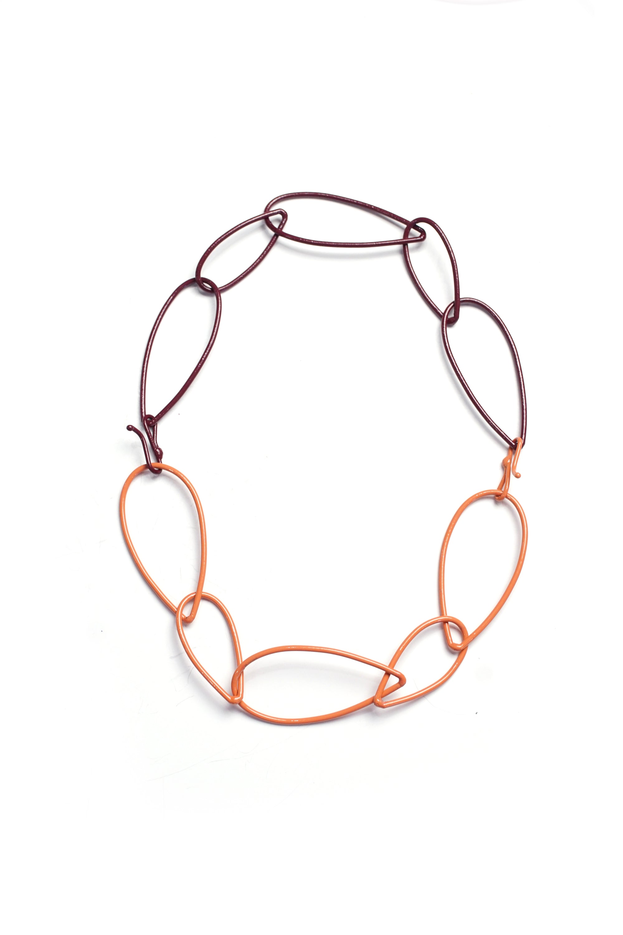 Modular Necklace in Coral and Burgundy - sample sale