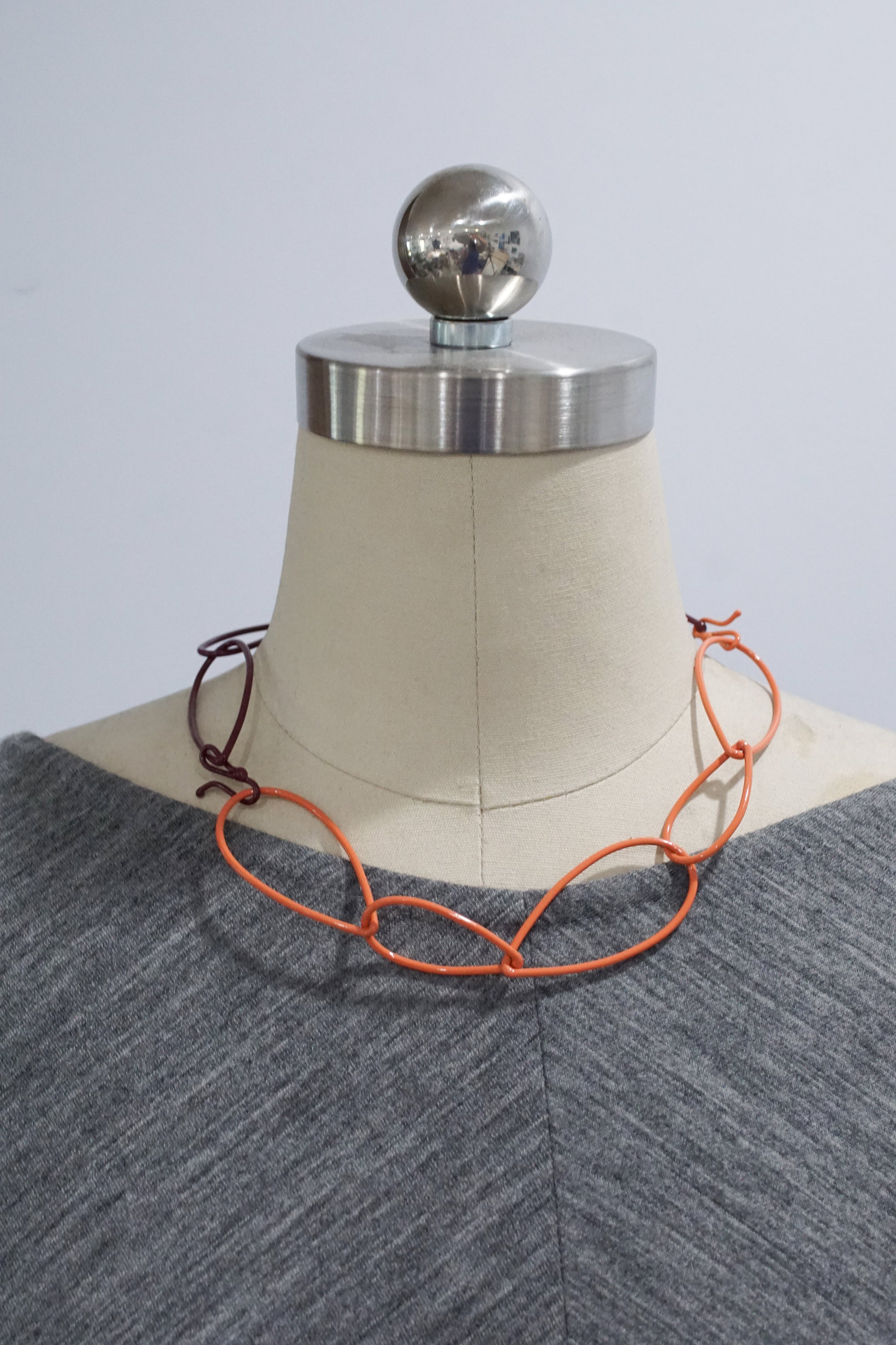 Modular Necklace in Coral and Burgundy - sample sale