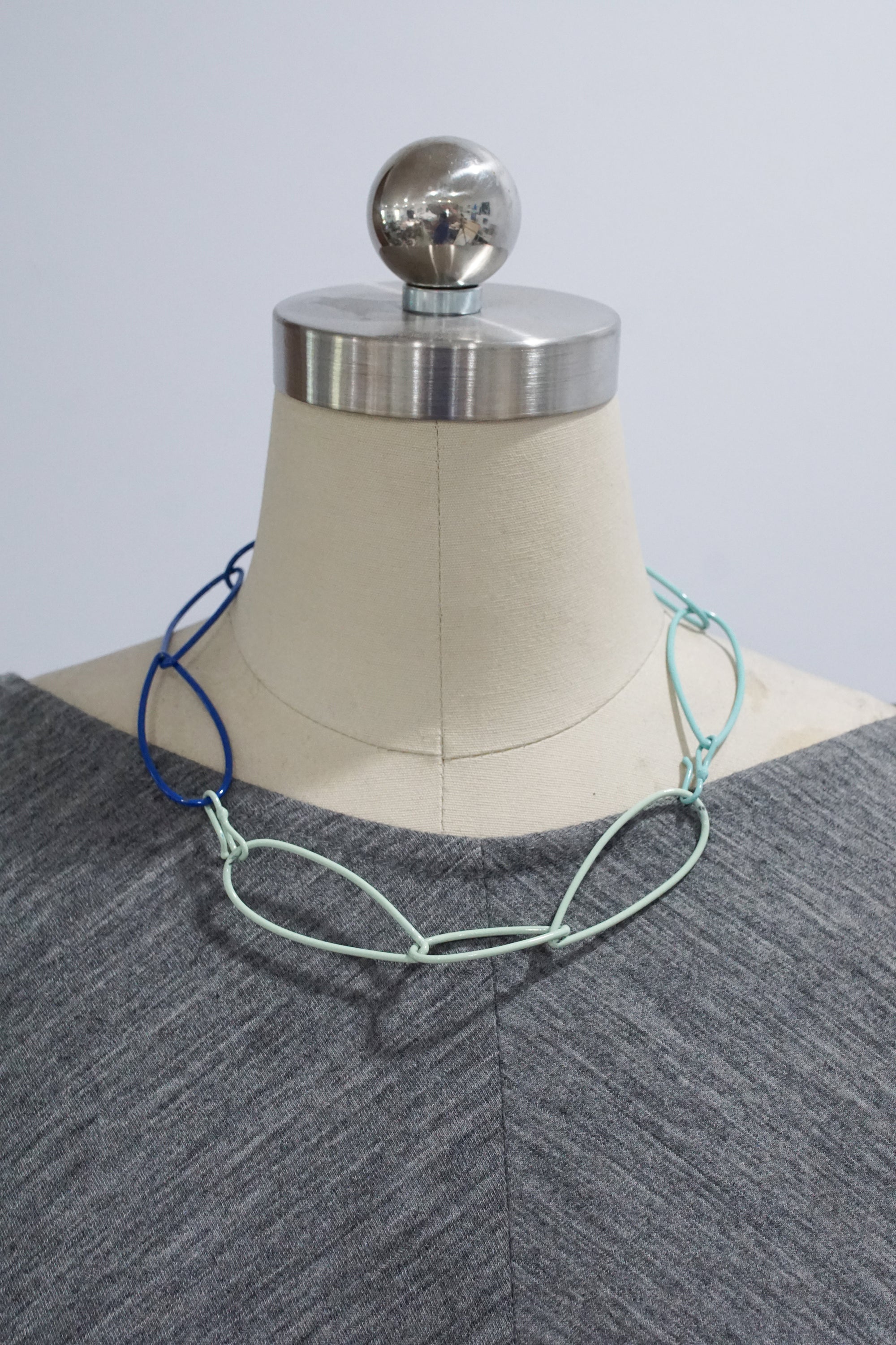 Modular Necklace in Mint, Faded Teal, and Electric Blue - sample sale