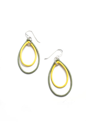 Nellie earrings in Olive Green and Yellow - sample sale