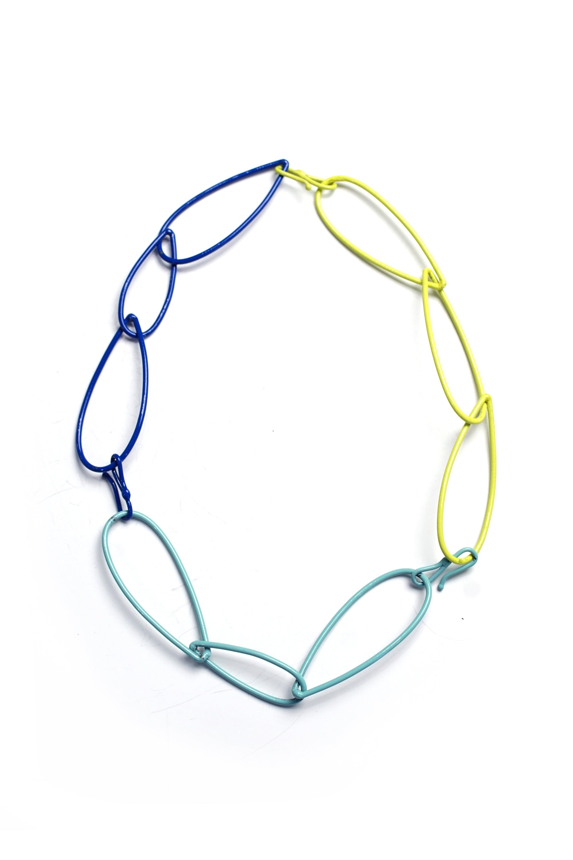 Modular Necklace in Neon, Faded Teal, and Electric Blue - sample sale