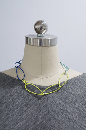 Modular Necklace in Neon, Faded Teal, and Electric Blue - sample sale