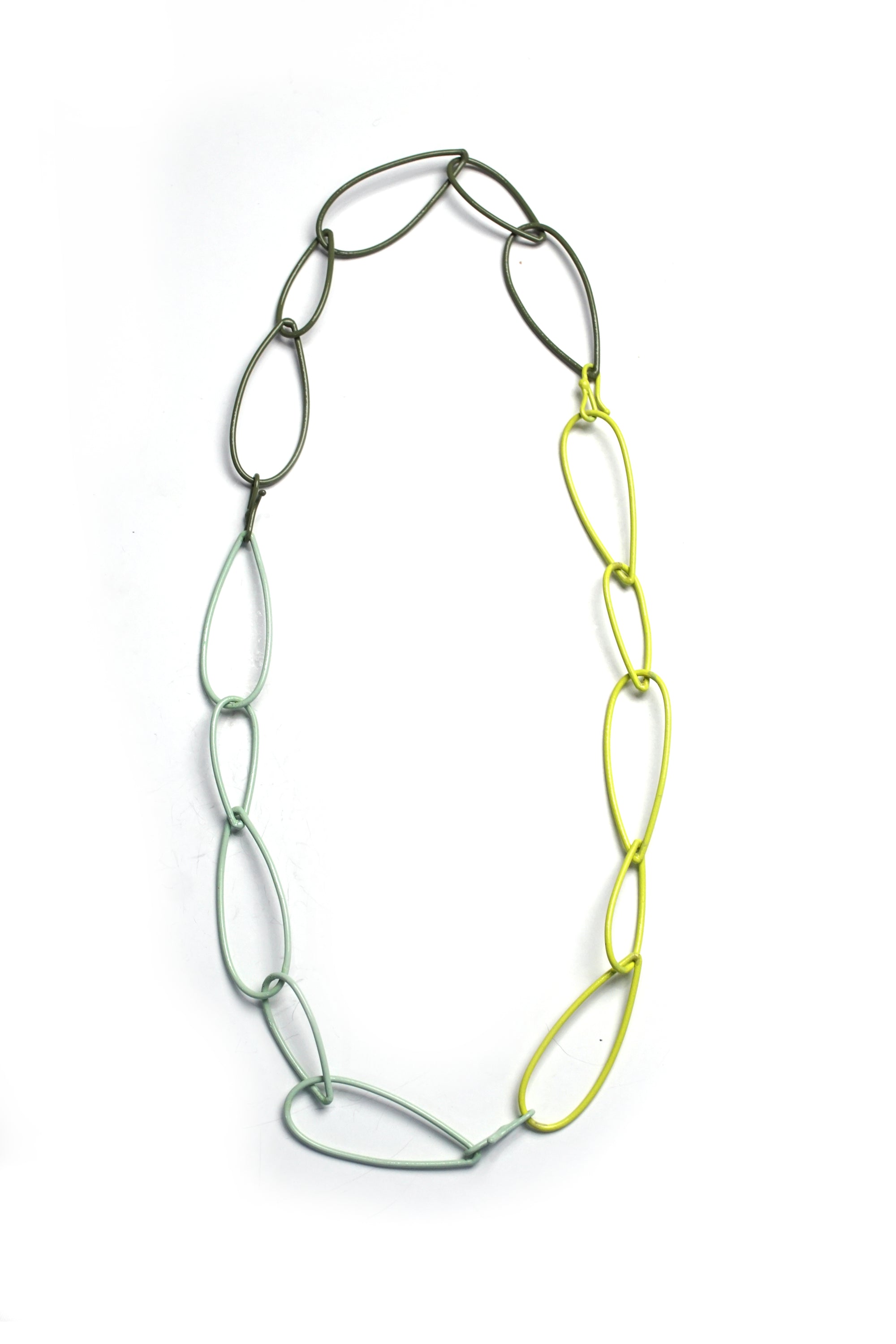 long Modular Necklace in neon and green - sample sale
