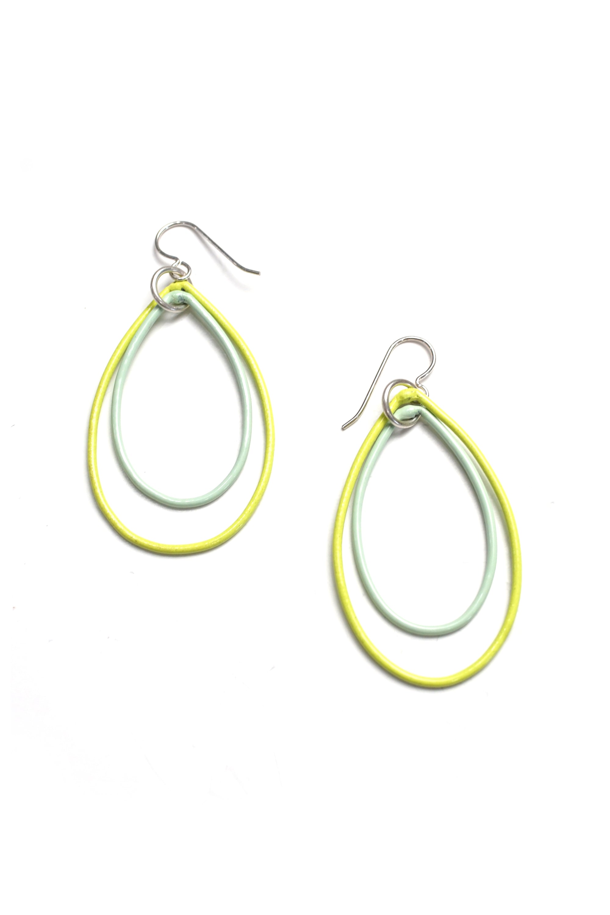 Rachel earrings in Neon Chartreuse and Soft Mint - sample sale