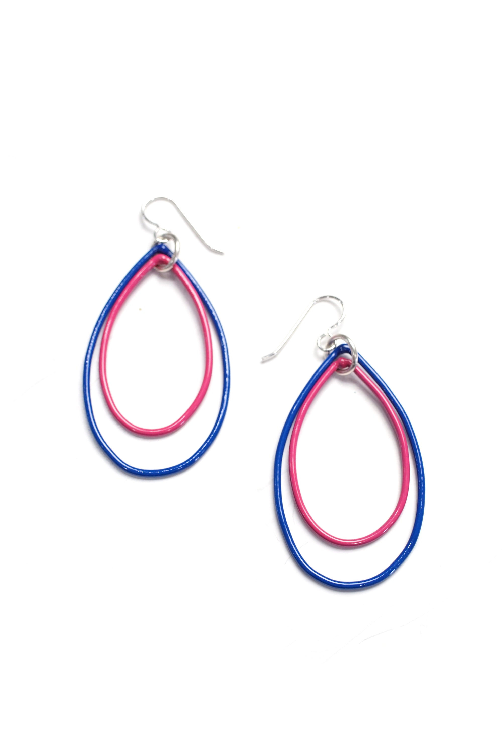 Rachel earrings in Electric Blue and Magenta - sample sale