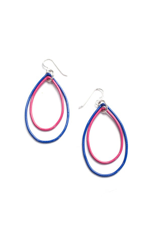 Rachel earrings in Electric Blue and Magenta - sample sale