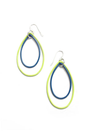Eva earrings in Neon Chartreuse and Azure Blue  - sample sale