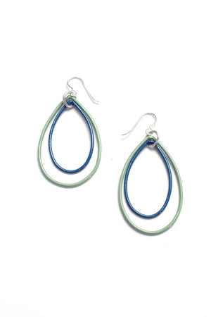 Eva earrings in Pale Green and Azure Blue  - sample sale