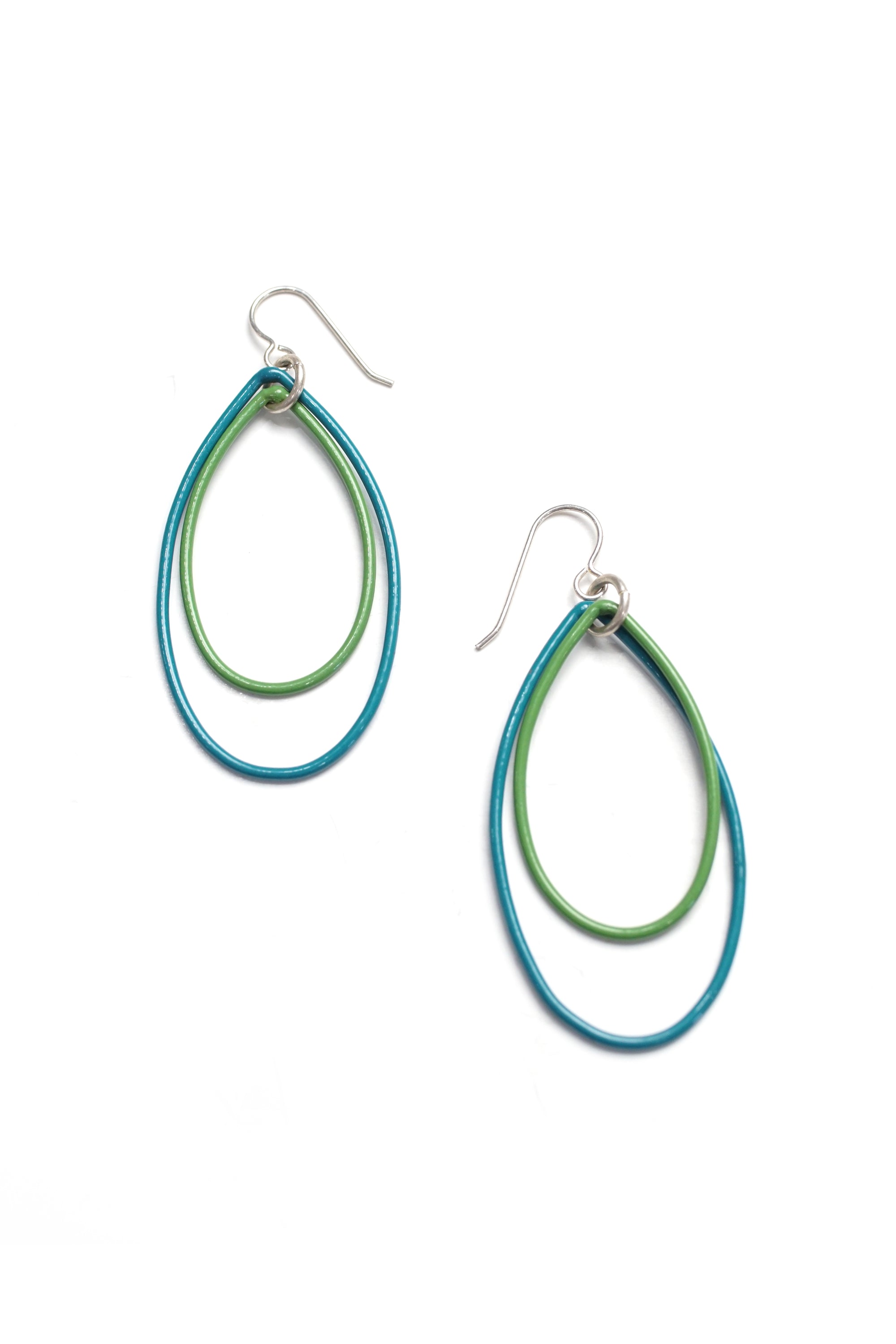 Rachel earrings in Bold Teal and Fresh Green - sample sale