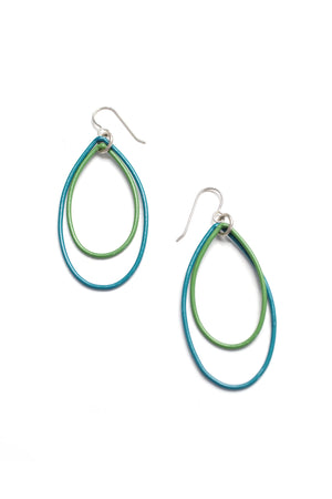 Rachel earrings in Bold Teal and Fresh Green - sample sale