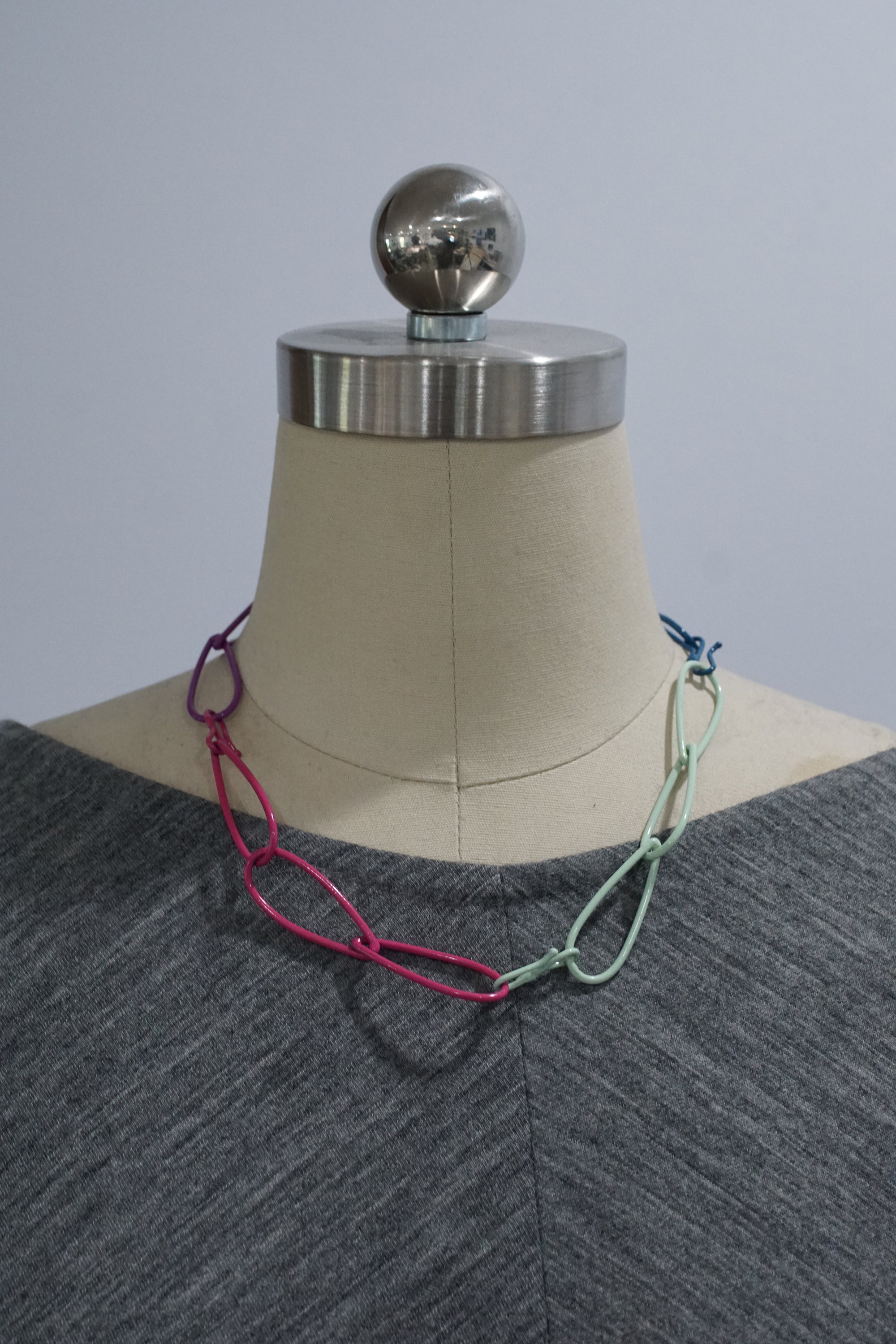 Modular Necklace in Magenta, Mint, Blue, and Purple - sample sale