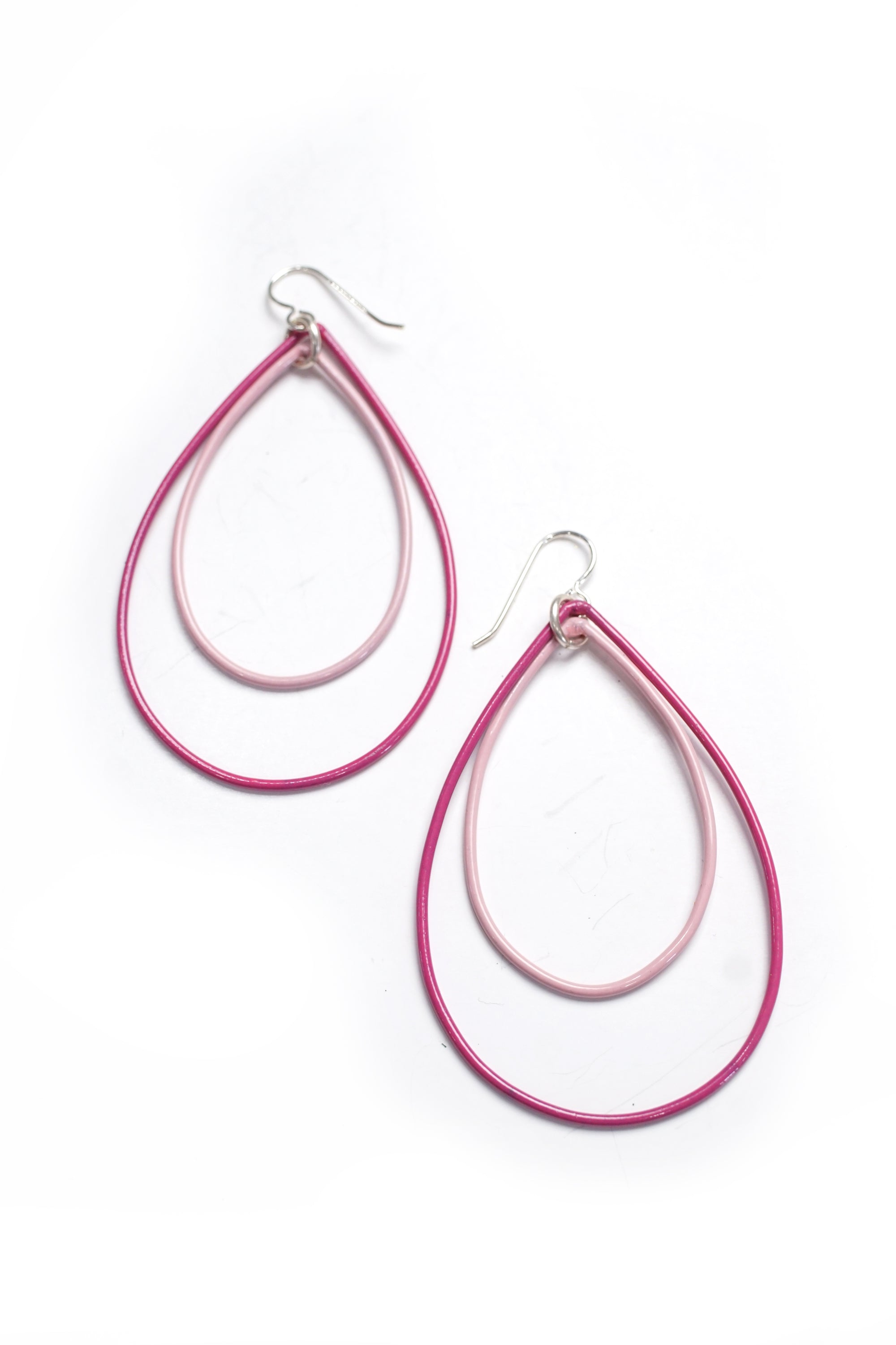 Large Rachel earrings in Magenta and Bubblegum - sample sale