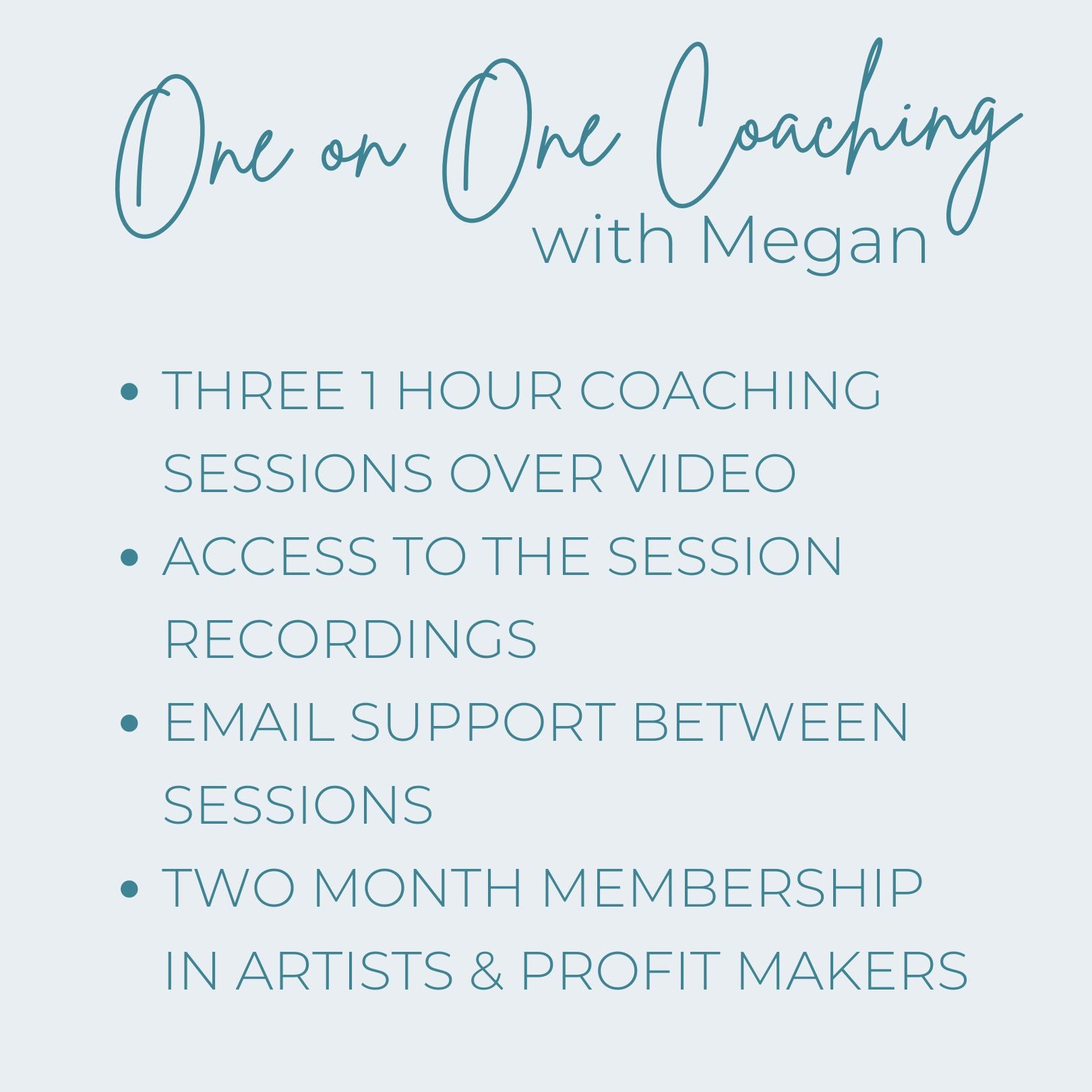 One on One Coaching with Megan - Three Session Package